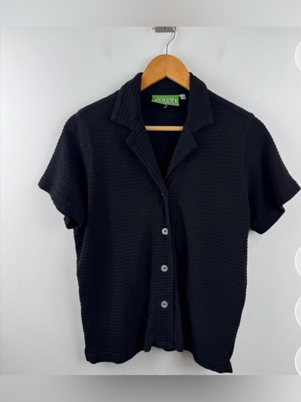 Big Bud Press Pantry button up black honeycomb knit XXS GUC
